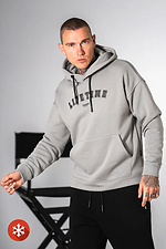 Men's loose fit warm hoodie with LIFETIME 3 print Gray Teamv 8034232 photo №7