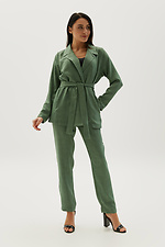 Linen trouser suit in a business style with a jacket under the belt Garne 3039233 photo №2