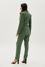 Льняной брючный костюм VALYA в деловом стиле с пиджаком под пояс Garne 3039233 фото №4