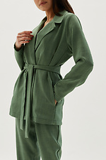 Льняной брючный костюм VALYA в деловом стиле с пиджаком под пояс Garne 3039233 фото №5