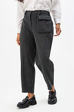 Striped wool blend trousers with patch pocket Garne 3041233 photo №1