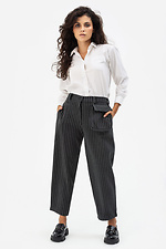 Striped wool blend trousers with patch pocket Garne 3041233 photo №4