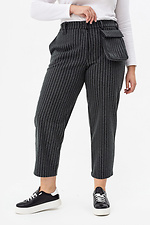 Striped wool blend trousers with patch pocket Garne 3041233 photo №7