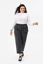 Striped wool blend trousers with patch pocket Garne 3041233 photo №8