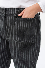 Напівшерстяні штани у смужку з накладною кишенею Garne 3041233 фото №13