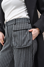 Полушерстяные брюки в полоску с накладным карманом Garne 3041233 фото №14