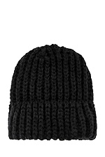 Volumetric knitted hat for the winter with a wide lapel  4038233 photo №2