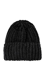 Объемная вязаная шапка на зиму с широким отворотом  4038233 фото №3