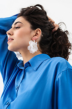 Women's large white flower earrings transparent  4515233 photo №3