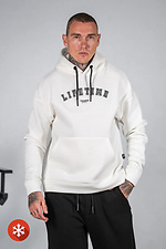 Men's warm loose fit hoodie with LIFETIME 3 print White Teamv 8034233 photo №2