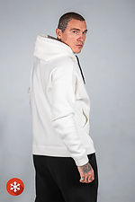 Men's warm loose fit hoodie with LIFETIME 3 print White Teamv 8034233 photo №3