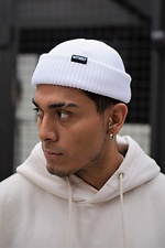 Wool-blend small beanie hat with lapel Without 8048233 photo №1