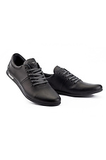 Мужские кроссовки кожаные весенне-осенние черного цвета.  2505234 фото №1