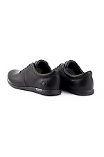 Męskie skórzane sneakersy wiosenno-jesienne w kolorze czarnym  2505234 zdjęcie №3