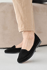 Women's suede loafers spring-autumn black  2505236 photo №1
