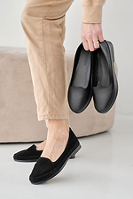 Women's suede loafers spring-autumn black  2505236 photo №2