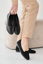 Women's suede loafers spring-autumn black  2505236 photo №3