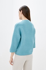 Dzianinowy sweter z domieszką wełny z przyciętymi rękawami  4038236 zdjęcie №3
