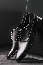 Черные классические туфли из натуральной кожи  4205236 фото №3