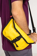 Прямокутна сумка на пояс бананка зі шкірзамінника жовтого кольору на два відділення GEN 9005236 фото №5