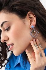 Geometrische Ohrringe aus blauem Acryl für Damen  4515237 Foto №2