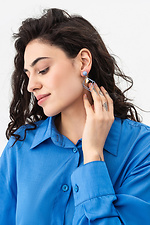 Geometrische Ohrringe aus blauem Acryl für Damen  4515237 Foto №4
