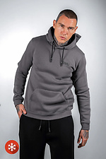 Men's warm fleece hoodie Basic 3 Dark gray Teamv 8034237 photo №1