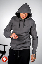Men's warm fleece hoodie Basic 3 Dark gray Teamv 8034237 photo №6