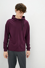 FRANK burgundy knitted hoodie with hood GEN 8000239 photo №1