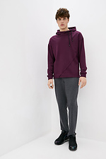FRANK burgundy knitted hoodie with hood GEN 8000239 photo №2