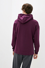 FRANK burgundy knitted hoodie with hood GEN 8000239 photo №3