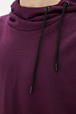 FRANK burgundy knitted hoodie with hood GEN 8000239 photo №4