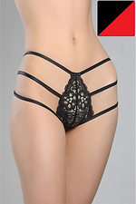 Damen-Tanga-Höschen in Rot und Schwarz ORO 4027241 Foto №1