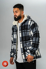 Men's warm checkered jacket with zipper Old School Dark blue Teamv 8034241 photo №5