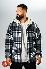 Men's warm checkered jacket with zipper Old School Dark blue Teamv 8034241 photo №6