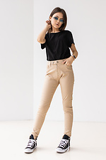 Sand color high rise stretch jeans for summer  4014242 photo №1