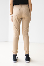 Летние стрейчевые джинсы песочного цвета с высокой посадкой  4014242 фото №9