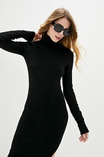 Black wool blend golf dress with high side slit  4038242 photo №2