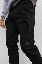 Коттоновые штаны карго черного цвета с большими карманами GEN 8000242 фото №3