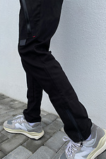 Коттоновые штаны карго черного цвета с большими карманами GEN 8000242 фото №4