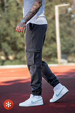 Мужские теплые спортивные штаны Карго OVERSIZE 3 Графит Teamv 8034242 фото №2