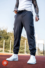 Мужские теплые спортивные штаны Карго OVERSIZE 3 Графит Teamv 8034242 фото №6