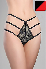 Women's thong panties red and black ORO 4027243 photo №1