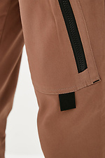 Brązowe, bawełniane spodnie cargo z dużymi kieszeniami GEN 8000243 zdjęcie №5