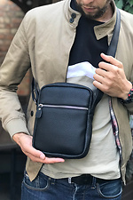 Чорна універсальна сумка через плече месенджер з кишенею на замку Mamakazala 8038243 фото №2