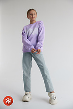 Children's sweatshirt with "Vyshyvanka" print in lilac color Garne 9001243 photo №2