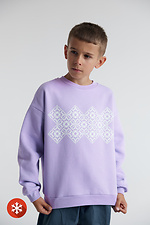 Kinder-Sweatshirt mit „Vyshyvanka“-Aufdruck in Flieder Garne 9001243 Foto №5