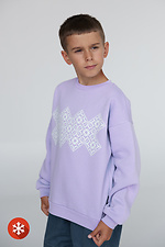 Kinder-Sweatshirt mit „Vyshyvanka“-Aufdruck in Flieder Garne 9001243 Foto №6