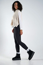 Women's high winter suede anatomical boots, black 4206244 photo №7