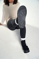 Women's high winter suede anatomical boots, black 4206244 photo №9